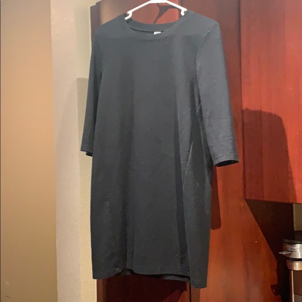 Black sweater dress.